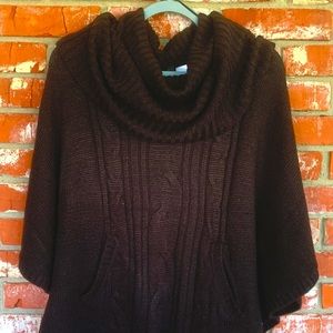Altar’d State Cowl Neck Cable Knit Poncho